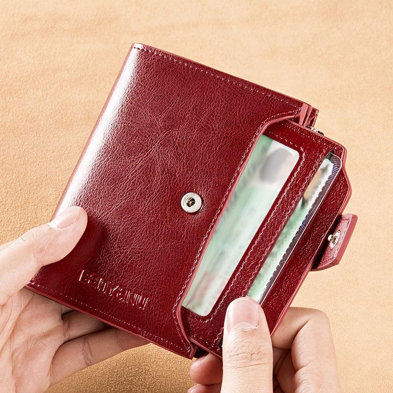 Solid Short Coin Purse Wallet Vintage Purse With Zipper