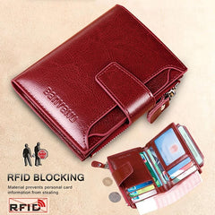 Solid Short Coin Purse Wallet Vintage Purse With Zipper