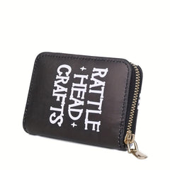 Ghost Pattern Short Wallet Halloween Zipper Around Coin Purse Clutch