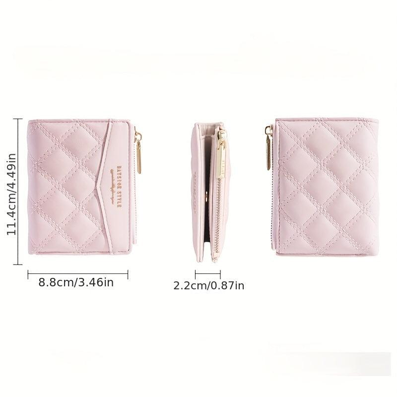 Women's Quilted Credit Card Holser PU Leather Wallet
