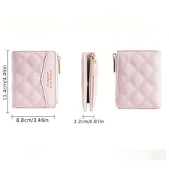 Women's Quilted Credit Card Holser PU Leather Wallet