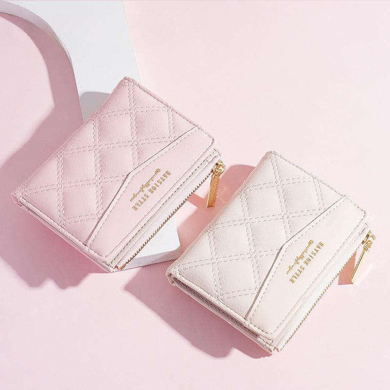Women's Quilted Credit Card Holser PU Leather Wallet