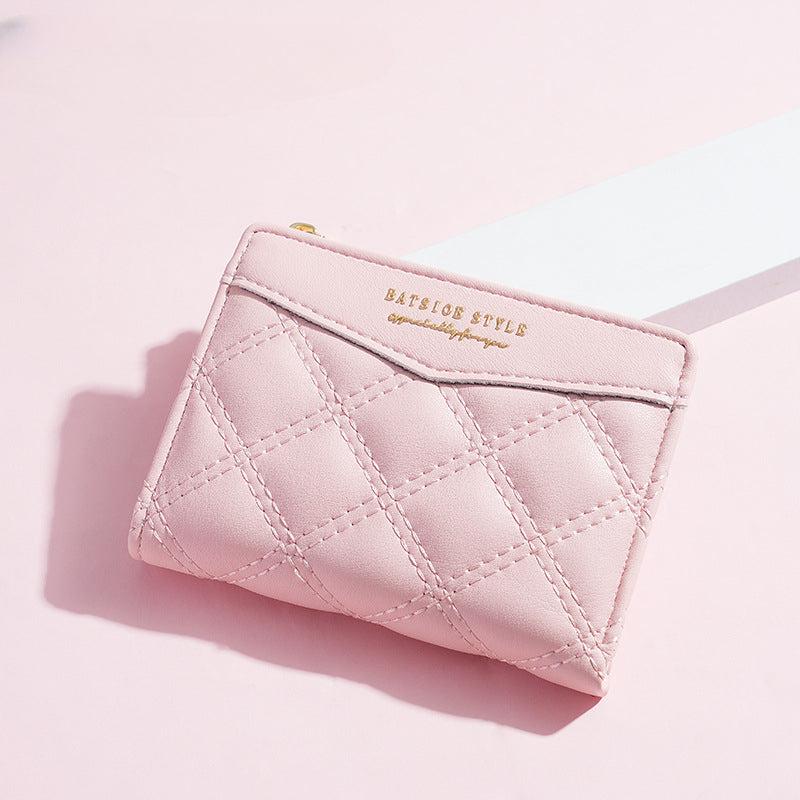 Women's Quilted Credit Card Holser PU Leather Wallet