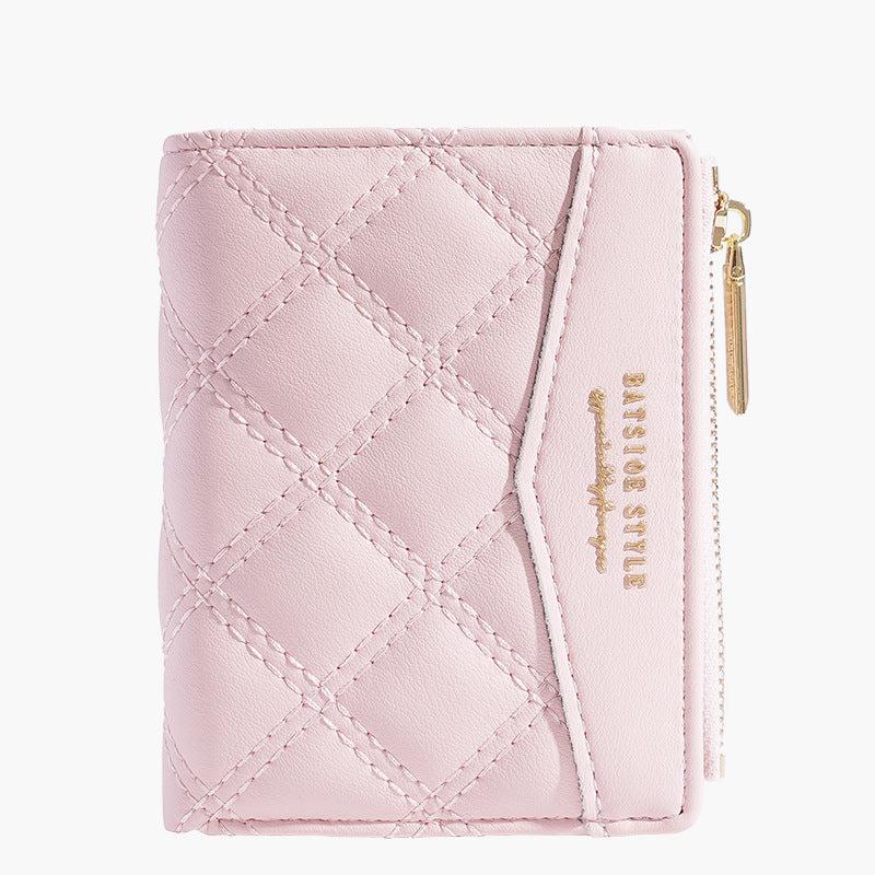 Women's Quilted Credit Card Holser PU Leather Wallet