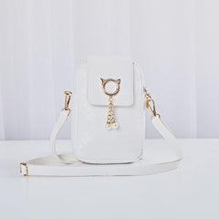 Minimalist Braided Shoulder Bag Zipper Solid Phone Bag Coin Purse