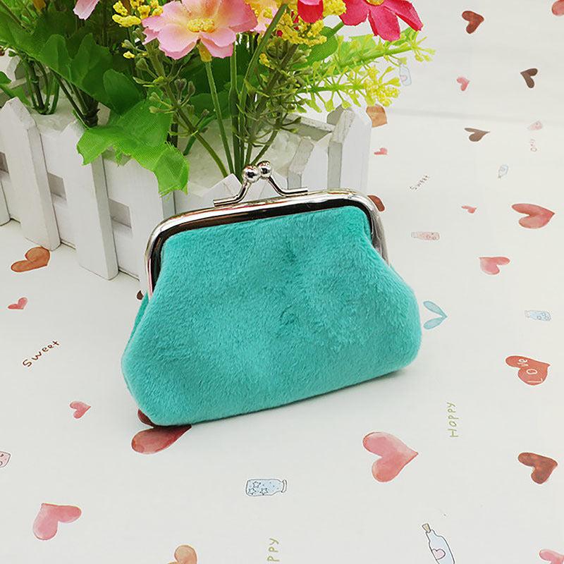 Fluffy Kiss Lock Coin Purse for Women