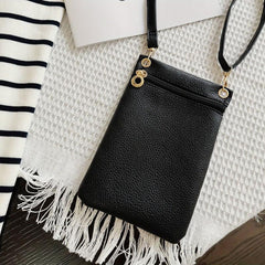 Minimalist Solid Phone Bag Zipper Coin Purse Women's Crossbody Bag