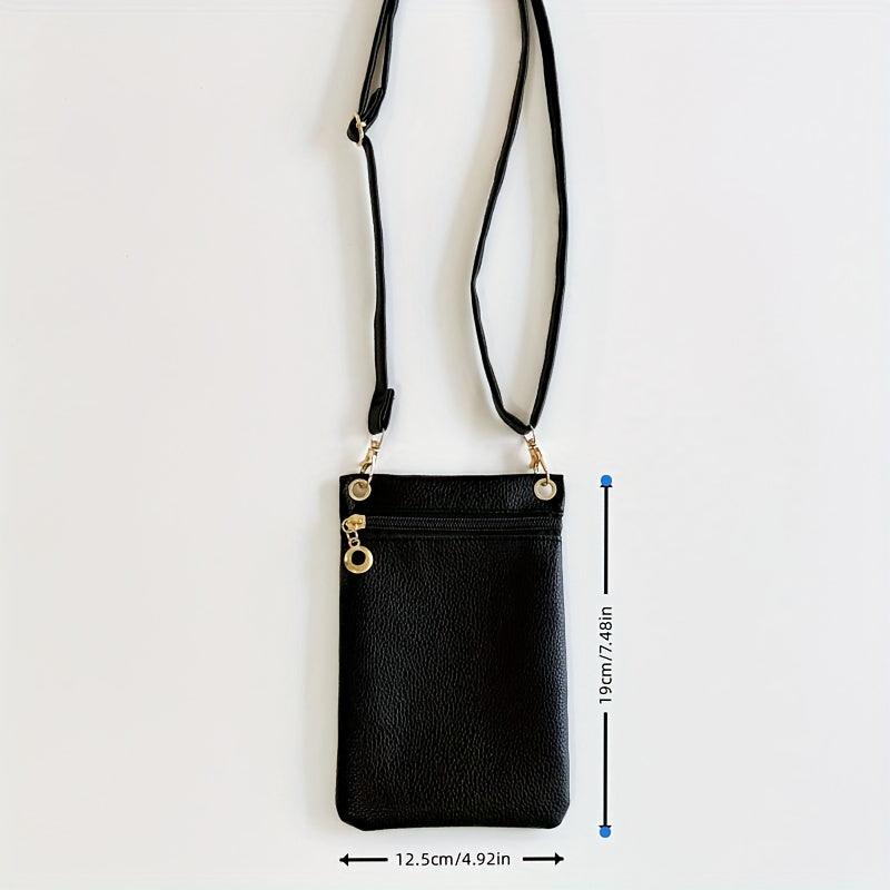 Minimalist Solid Phone Bag Zipper Coin Purse Women's Crossbody Bag