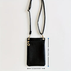 Minimalist Solid Phone Bag Zipper Coin Purse Women's Crossbody Bag