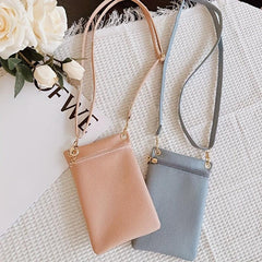 Minimalist Solid Phone Bag Zipper Coin Purse Women's Crossbody Bag