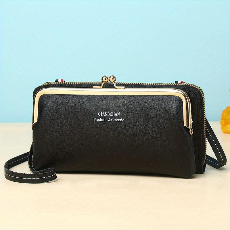 Minimalist Shoulder Bag Kiss Lock Wallet