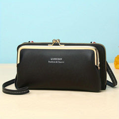 Minimalist Shoulder Bag Kiss Lock Wallet