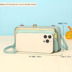 Minimalist Shoulder Bag Kiss Lock Wallet