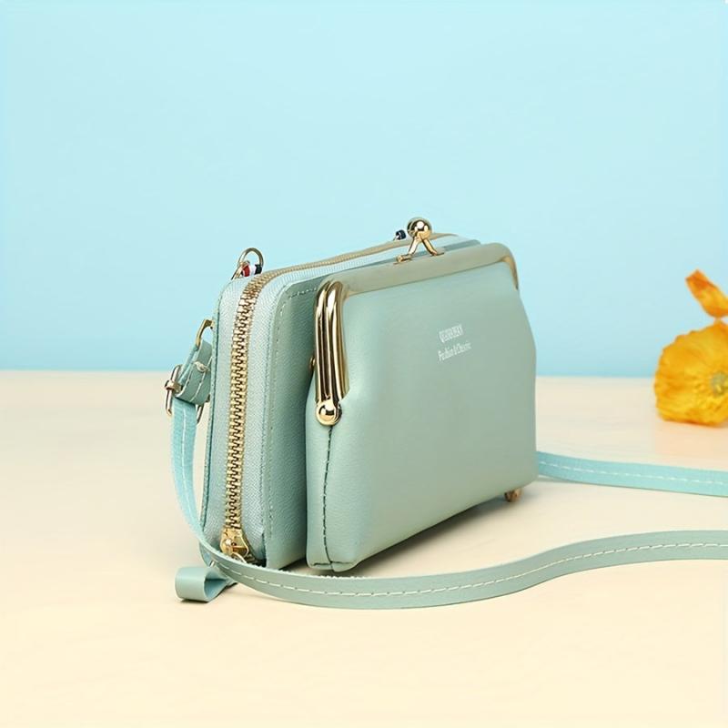 Minimalist Shoulder Bag Kiss Lock Wallet