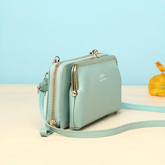 Minimalist Shoulder Bag Kiss Lock Wallet