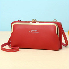 Minimalist Shoulder Bag Kiss Lock Wallet
