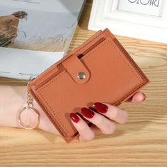 Minimalist Slim Short Wallet Solid Clutch Purse Faux Leather Coin Purse