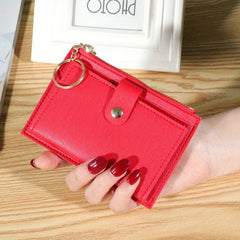 Minimalist Slim Short Wallet Solid Clutch Purse Faux Leather Coin Purse