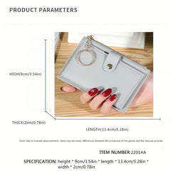 Minimalist Slim Short Wallet Solid Clutch Purse Faux Leather Coin Purse
