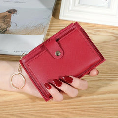 Minimalist Slim Short Wallet Solid Clutch Purse Faux Leather Coin Purse