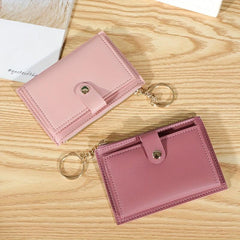 Minimalist Slim Short Wallet Solid Clutch Purse Faux Leather Coin Purse