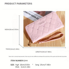 Love Embroidered Long Clutch Wallet Zipper Coin Purse Credit Card Case
