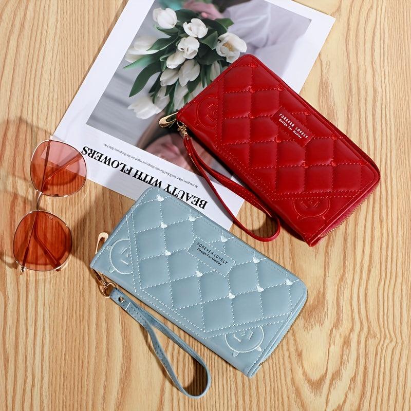 Love Embroidered Long Clutch Wallet Zipper Coin Purse Credit Card Case