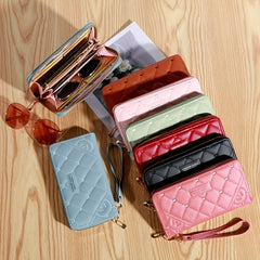 Love Embroidered Long Clutch Wallet Zipper Coin Purse Credit Card Case