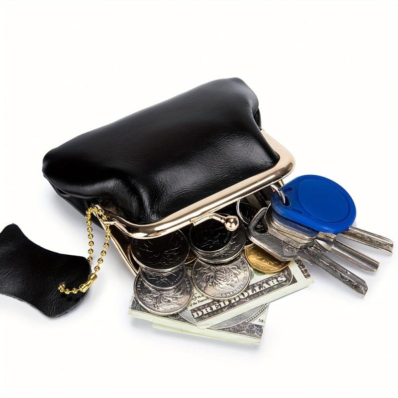Vintage Clutch Purse Kiss Lock Coin Purse Solid Wallet