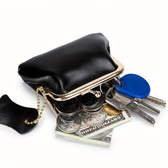 Vintage Clutch Purse Kiss Lock Coin Purse Solid Wallet