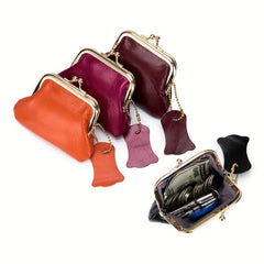 Vintage Clutch Purse Kiss Lock Coin Purse Solid Wallet