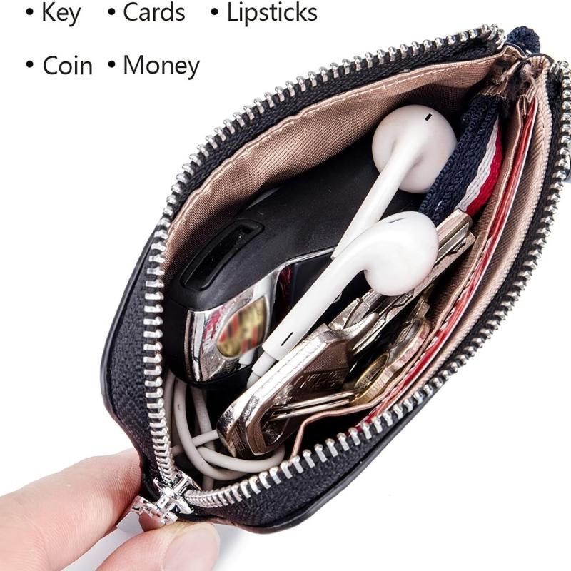 Solid Coin Purse PU Leather Portable Lightweight Keys Holder