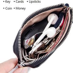 Solid Coin Purse PU Leather Portable Lightweight Keys Holder