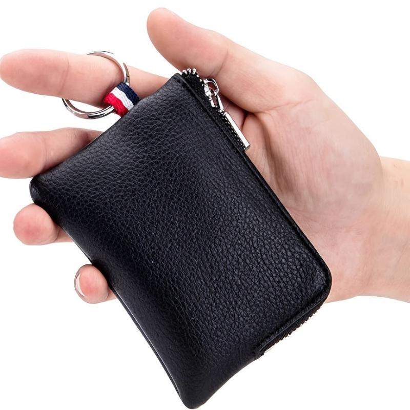 Solid Coin Purse PU Leather Portable Lightweight Keys Holder