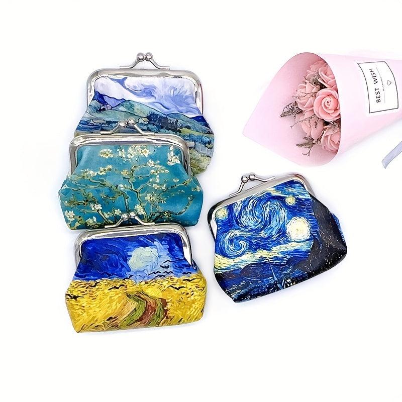 Women's Landscape Print Coin Purse Mini Storage Bag Key Bag