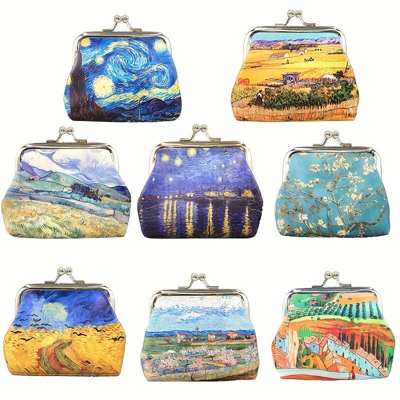 Women's Landscape Print Coin Purse Mini Storage Bag Key Bag