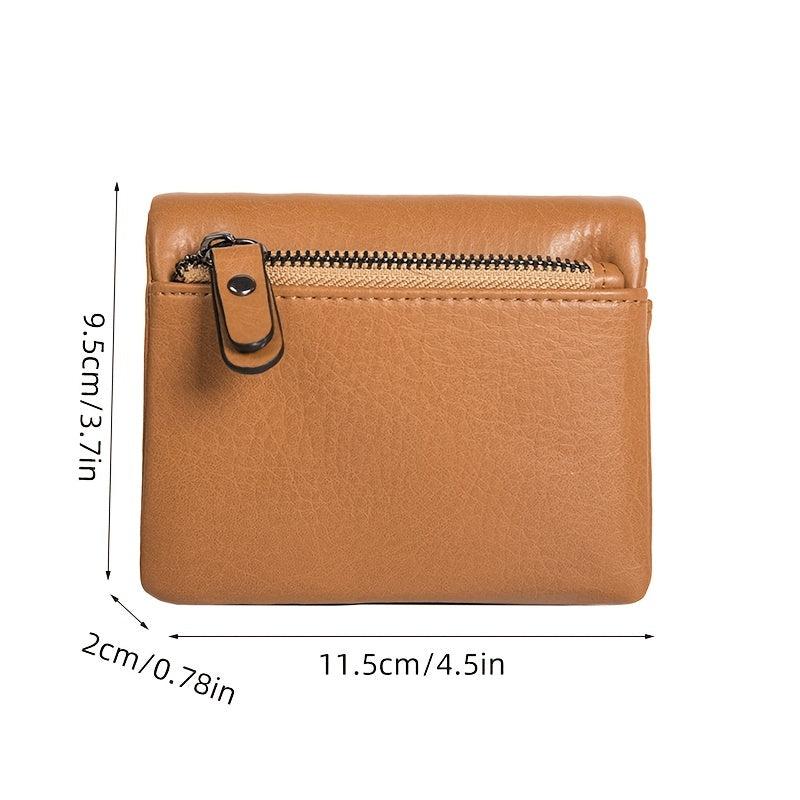 Retro Faux Leather Small Wallet with Snap Button