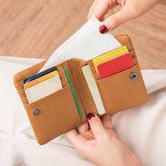 Retro Faux Leather Small Wallet with Snap Button