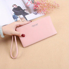 Stylish Long Clutch Wrist Bag with Zipper for Women