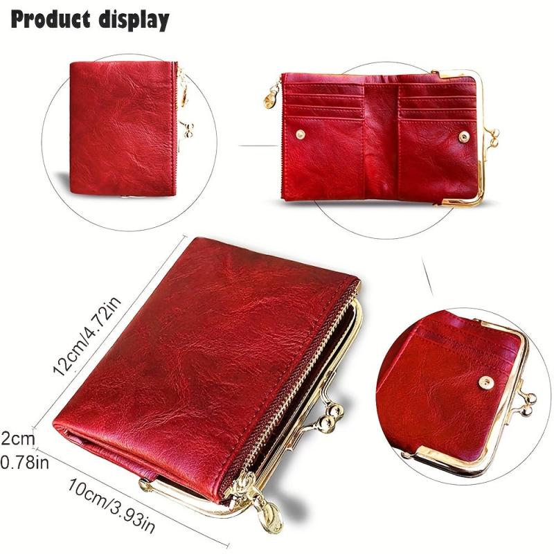Vintage Small Clutch Coin Purse with Kiss Lock Pocket