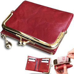 Vintage Small Clutch Coin Purse with Kiss Lock Pocket