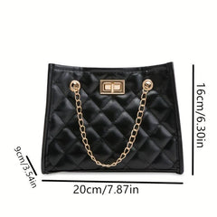 Quilted Handbag PU Leather Coin Purse Solid Phone Storage Bag