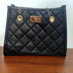 Quilted Handbag PU Leather Coin Purse Solid Phone Storage Bag
