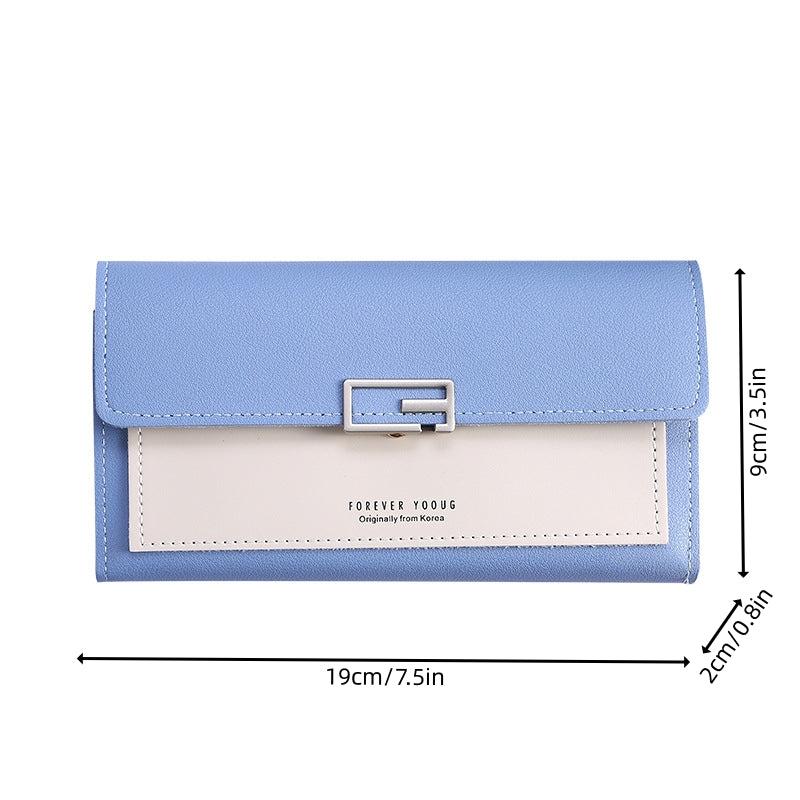 Women's Long Wallet with Card Slots & Zipper Pocket