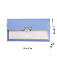 Women's Long Wallet with Card Slots & Zipper Pocket
