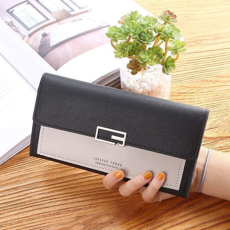 Women's Long Wallet with Card Slots & Zipper Pocket