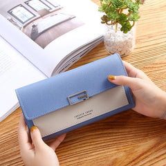 Women's Long Wallet with Card Slots & Zipper Pocket