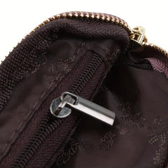 Triple Zipper Coin Purse Leather Keys Holder Lightweight Cash Case