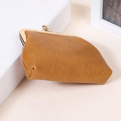 Women's Minimalist Coin Purse Solid Kiss Lock Clutch Wallet