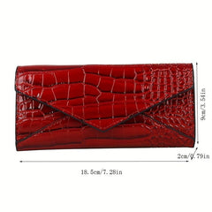 Crocodile Embossed Long Women's Wallet Envelop Clutch
